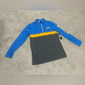 New with tags, San Diego Chargers three quarter zip shirt.  On Field Apparel.